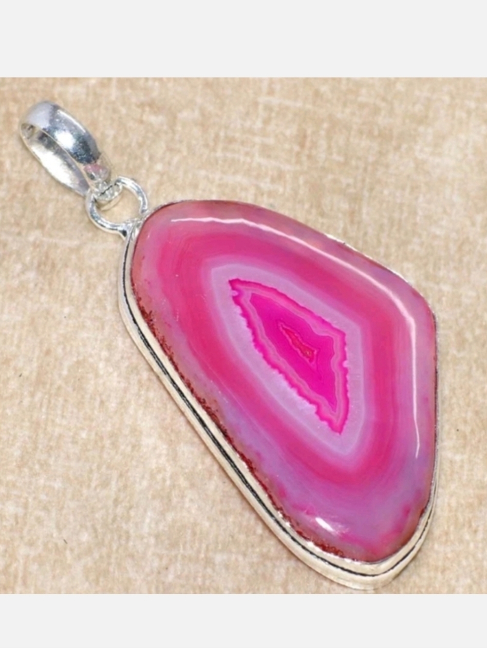 Pink Botswana Druzy Gemstone Jewelry 925 Sterling Silver Pendant Necklace